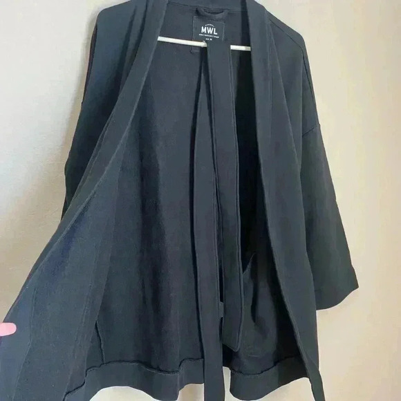 Madewell MWL Betterterry Wrap Sweatshirt Jacket Black Size Medium - Picture 7 of 14